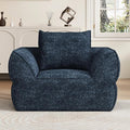 42.5" Single Cloud Sofa, Boneless Couch for Small Spaces, Modern Comfortable Upholstery Sofas with Pillows for Living Room, Apartment, Dorm, Office, Removable Cover, No Assembly Required, Aqua Bliue