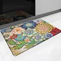 Floral Kitchen Rug Mat for Floor Boho Cushioned Anti-Fatigue Mat Memory Foam Standing Desk Padded Comfort Floor Mat for Sink, Office, Laundry, 17.3x28 Inch - 1/2 Inch Thick