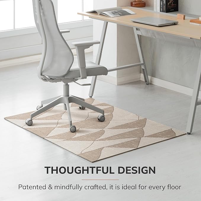 Anji Mountain Rug'd Office Chair Mat for Carpet & Hardwood Floor - Jacquard Woven Top, Anti-Slip Backing, Low Pile, Floor Protector Desk Chair Mat, Office Rugs for Rolling Chairs (36 x 48)