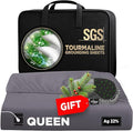 Luxury Tourmaline Grounding Sheets Queen 20% Silver Fiber, 76% Tourmaline Cotton, 4% Silk, SGS Quality Certified Grounded Well Bed Sheet - Conductive Earth Fitted Sheet for Better Sleep, Grey