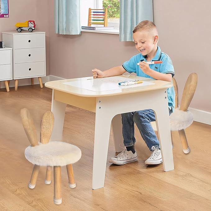 XXYOUPIN Wooden Toddler Chair Rabbit Stool Suitable for A Variety of Color Rest Stool for Any Room Decoration Game Room Cute Chair（1pack/Short White）