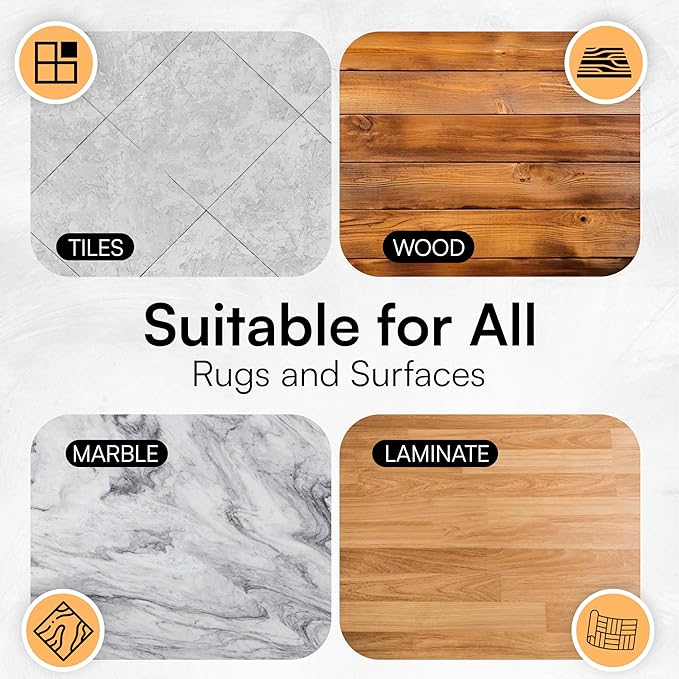 4 PCS Rug Pad Gripper for Hardwood Floors, Non Slip Rug Pads, Under Rug Carpet Tape, Keep Rugs in Place, Reusable, Washable, New Material