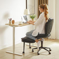 Ergonomic Cross Legged Office Chair for ADHD, Kneeling Chair with 360° Swivel Wheels and Reversible Seating for Meditation, Adjustable Height and Seat Deapth, Teddy Fabric, Black