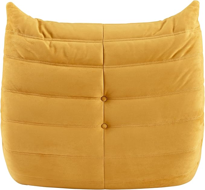 Bean Bag Chair - Corner Sofa, Fireside Chair Bean Bag Sofa Large Bean Bag Chair for Adults,Fireside Floor Couch for Living Room, Bedroom, Gaming & Office (Yellow, Single)