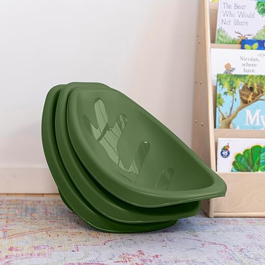 ECR4Kids Leaf Floor Seat, Rocker Chair, Hunter Green, 6-Piece