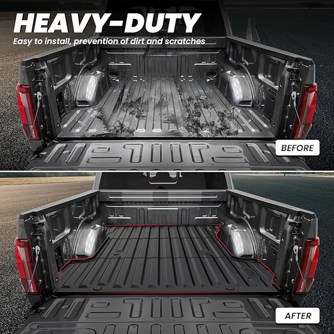 LASFIT 6.5ft Bed Mat for Ford F-150 2026 2025 2024 Truck Box All Weather Protector TPE Durable Easy Clean Bed Liner for F150-Not Fit for Drop in Bedlienr