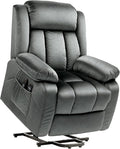 HOMCOM Power Lift Recliner Chair for Elderly with Massage and Heat, Electric Lift Chair with USB Ports, Side Pockets, 35" Wide Back for Living Room, Bedroom, Gray