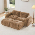 Modular Sectional Sofa with Free Combination,Boneless Floor Couch for Small Spaces, Living Room & Lounge,Velvet 2-Seater Sectional Couch with 2 Ottomans,No Assembly Needed