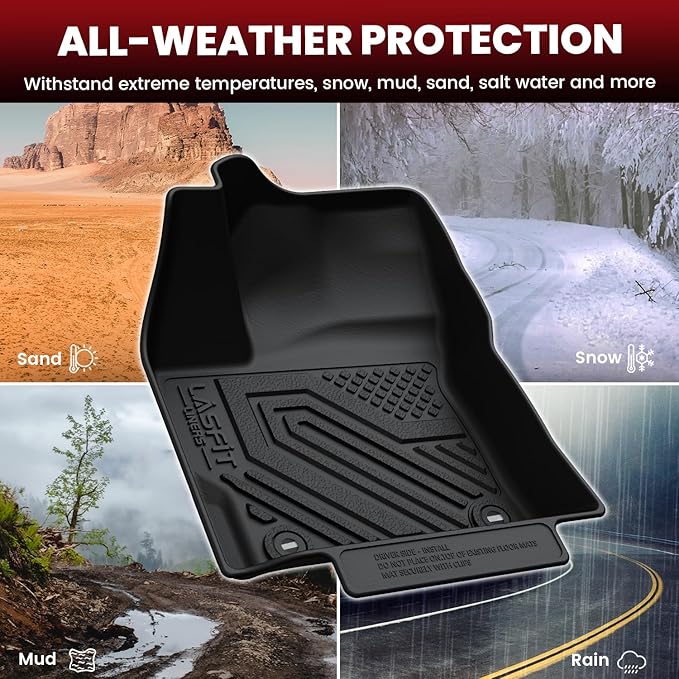 LASFIT Floor & Backseat & Cargo Mats for Toyota Corolla Cross Hybrid 2022-2026, TPE All Weather Protection Custom Fit 1st & 2nd Row Floor Liners Trunk Mats for Corolla Cross Accessories, Black