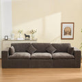 115''Cloud Boneless Sectional Couch, Modular Sectional Sofa Deep Seat, Oversized Upholstered Convertible Comfy 3 Seater Chenille Memory Foam Sofa Couches for Living Room, Brown