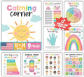 Hadley Designs 9 Calming Corner Posters For Classroom Must Haves For Teachers - 11x14 Calm Down Corner Supplies, Feelings Chart For Kids Ages 4-8, Feelings Wheel Poster, Pastel Classroom Decor