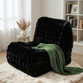 HOOOWOOO Giant Bean Bag Chair,Fireside Floor Beanbag Chair for Adult Kids,Comfy Single Sofa Couch for Bedroom,Living Room,Office (Black, Standard)