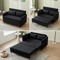 QHITTY Pull Out Couch Bed, 2-in-1 Sleeper Sofa Small Loveseat Bed with Hidden Side Table and Iron Frame for Living Room, Small Space, Apartment (Black)