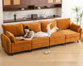 Rexulqo 135'' Modular Sectional Sofa with All Seats Storage,Oversized 4-Seater Comfy Cloud Couches with 7.8'' Thick Cushion,24.5'' Deep Seat,Big Couch for Living Room,Bedroom,Velet,Yellow