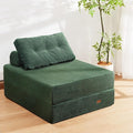 Upgraded Foldable Lazy Sofa Bed,Sofa Cama Barato Featuring a Large Backrest and Pillows,Chair Sleeper Bed for Living Room、 Bedroom 、Balcony 、Hotel、 Apartment,Twin Size,Emerald Green