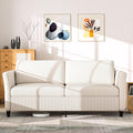 Valthie 79.1" Corduroy Loveseat Sofa, Modern Comfy Couches with Side Pocket, 3-Seater Sofa Couch for Living Room, Bedroom and Small Spaces,Beige