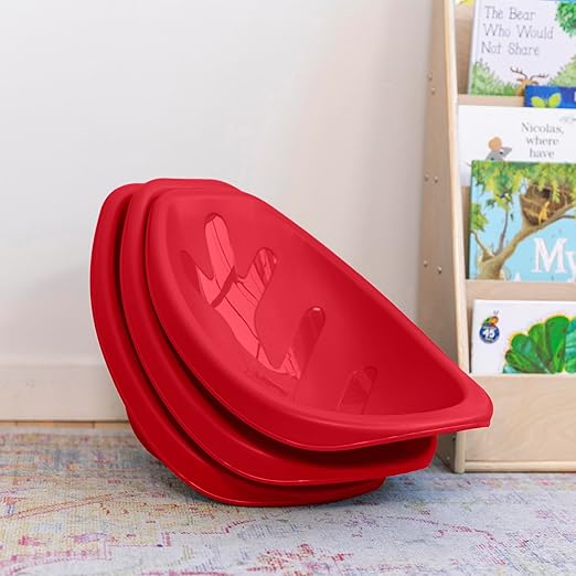 ECR4Kids Leaf Floor Seat, Rocker Chair, Red, 6-Piece