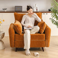Oversized Accent Chair with Seats Storage,Comfy Living Room Chairs with 2 Throw Pillow,Upholstered Mid-Century Armchair,24.5'' Deep Seat,Reading Chair for Bedroom,Office,Chenille,Yellow