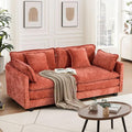 SoarFlash 77.95" Chenille Sectional Sofa, Comfy Modular Loveseat Sofa, Modern 2-Seat Couch Deep Seat Sofa Set for Living Room,Orange