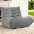 HABUTWAY Bean Bag Chairs Fireside Lazy Floor Sofa, Soft Teddy Fleece Bean Bag Sofa with High-Resilience Foam Filling，Beanbag for Living Room, Bedroom, Office(Light Gray Teddy)