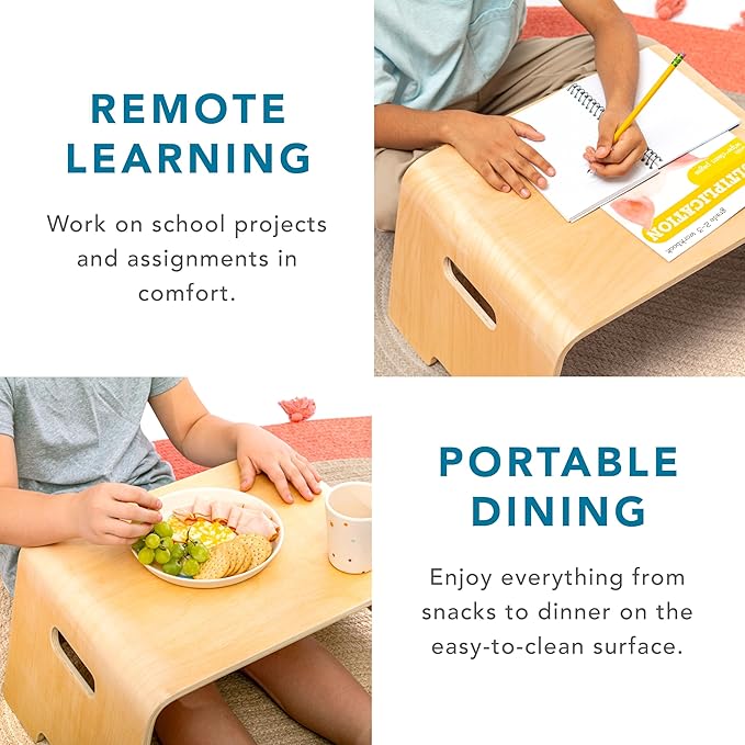 LAPGEAR Bentwood Floor Lap Desk for Kids - Children's Portable, Durable, Learning & Educational Activity Desk for Homework, Crafts, Play - Sturdy Natural Birch Wood - Style No. 21007
