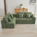 110''Modular Sectional Couches for Living Room, Cloud Boneless Compressed Sofa Left Facing Chaise, Oversized L Shaped 4 Seater Memory Foam Sofa, No Assembly, Chenille Green