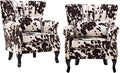 chairus Mid-Century Modern Accent Chairs Set of 2 Comfy Sofa Chairs Channel Back Armchairs with Small Pillow for Living Roon Bedroom Club - Velvet, Cow