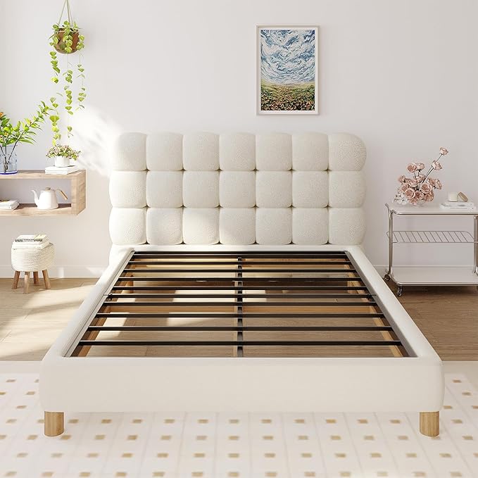 Upcanso Full Size Box Spring Bed Base 2 Inch, Low Profile Metal Boxspring Full Size Bunkie Board 2 Inch, 3000 Lbs Max Weight Capacity Mattress Foundation, Noise-Free, Easy Assembly