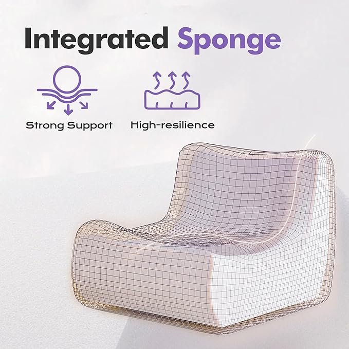 Bean Bag Chair Big Sofa Beanbag Chair for Adults Fireside Chair Bean Bag Lounger with Memory Foam Filled for Home,Apartment or Gaming Venue(Purple Teddy)