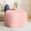 Round Stuffed Pouf Ottoman for Foot Rest, A Round Modern Foam Filled Poufs, Floor Chair for Living Room, Nursery, Dorm,Outdoor, A Soft Modern Foot Stool Perfect to Rest Your Feet (Pink, 29Inch)