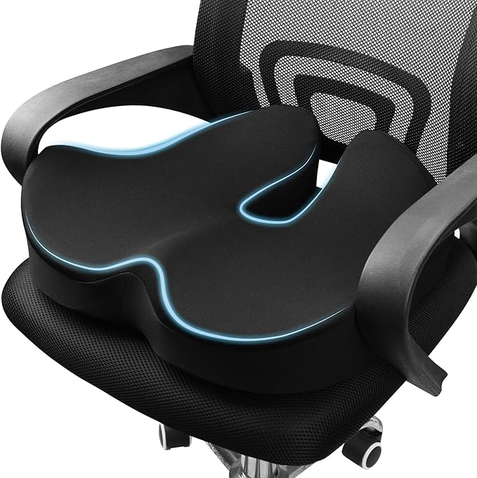 Triforde Seat Cushions, Comfort Memory Foam Office Chair Cushions, Ergonomic Seat Pad for Office Chair/Wheelchair/Gaming Chairs/Car Seat/, Pressure Relief Sciatica & Pain Relief for Long Sitting