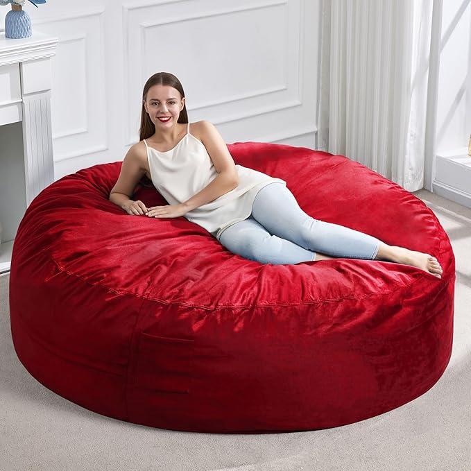 Hobestluk Bean Bag Chair 6Ft Giant Bean Bag Chairs for Adults Large Bean Chairs with Removable Cover,Big BeanBag Chairs for Living Room, Bedroom