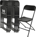 SEALAMB Plastic Folding Chairs 10 Pack, Black Commercial Portable Indoor/Outdoor Chairs for Home Office, Wedding, Events Parties with Steel Frame, 350lbs Capacity (Black-Plastic, 10 Pack)