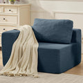Furnify 40" Single Sofa for Adults, Upholstered Floor Sofa Couch with Pillow, Teddy Boucle Sofa for Bedroom Living Room, No Assembly Required (Teddy Boucle, Blue)