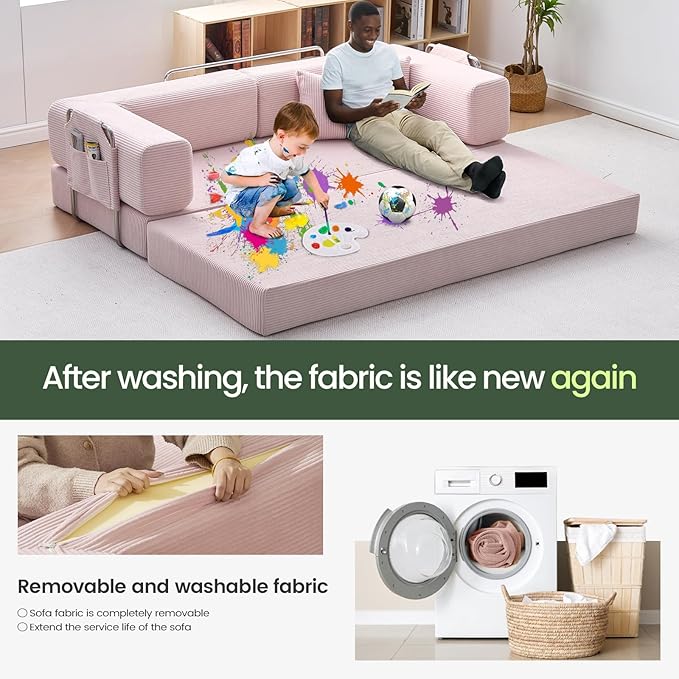 Multi-functionalcorduroy Sofa Bed, Crafted from Corduroy Fabric, is Ideal for Apartments and Living Rooms. Sleeper Sofa Couch Folding futon or Foldable Floor Convertible Floor Studio | Multi-functional