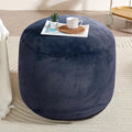 WSOFRLAC Boho Ottoman Living Room Furniture 26"x18" Round Ottomans Pouf Couch Foot Rest Navy Pouf Ottoman Foot Rest with Foam Chunk Filling Pouffe Ottomans Stuffed Foot Rests Poufs for Couch