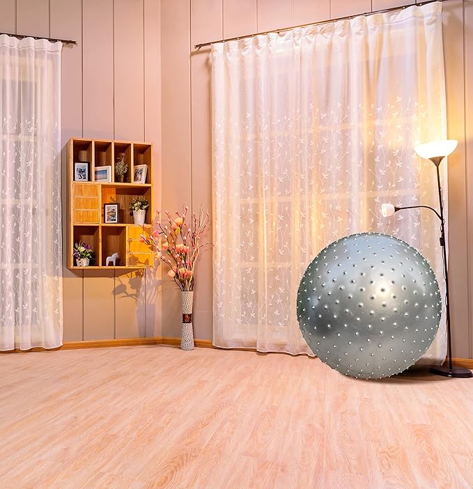 penepico Large Sensory Massage Ball for Kids, 33.5" 85CM Bouncy Exercise Balls, Big Inflatable Balls with Tactile Spikes, Outdoor Play Yoga Balls, Large Beach Ball (2 Set Grey)