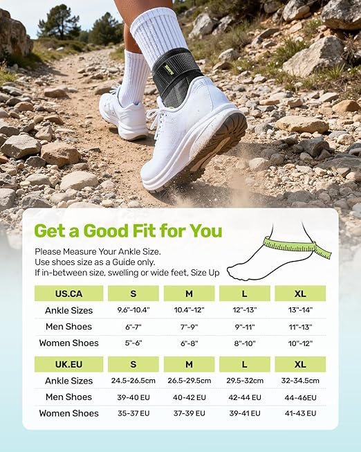 Rakiie Quick Lace Up Ankle Brace with 2 Metal Support Stays, Breathable Stabilizer for Sprained Ankle, Slim Fit Ankle Support for Men & Women, Sports, Running, Basketball (Green, XL)