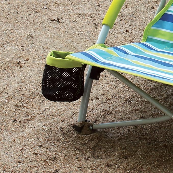 Coleman Utopia Breeze Lightweight Beach Chair with Cup Holder, Comfortable Portable Outdoor Chair with Carry Bag, Supports up to 250lbs, Great for Beach & Yard