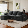 Buytime 104" Comfy Cloud Couch, Convertible Boneless Couches for Living Room, L Shaped Modular Sectional Sofa with Deep Seat, Double-Layer Cloud Cushion and Headrest, Pebble Grey
