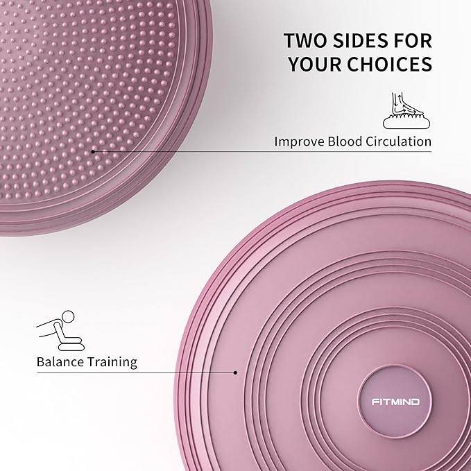 FITMIND Inflated Wobble Cushion,Circular Non-slip Texture for Comfortable Sitting,Extra Thick Dyna Disc with Pump for Core Strength,Wiggle Seat to Improve Posture,Fitness,660lb Load Capacity
