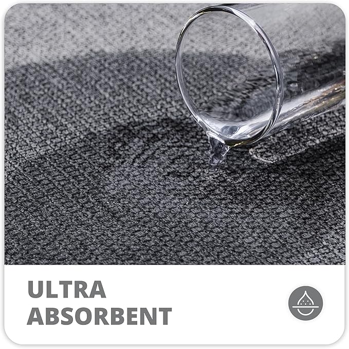 Bosap Bath Mat,Ultra Thin Bathroom Runner Rugs,Large Bath Mats for Bathroom,Quick Dry,Non-Slip,Machine Washable,Low Pile,Bath Rug,Shower Outside,Sink,Home Decor Accessories.Dark Grey,3'x5'(36x60inch)
