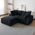 WJShome Cloud Modular Sectional Sofa,78" Plush Sofas for Living Room,L Shaped Sofa Couch with Storage Ottoman,3 Seater Comfy Couch Deep Seat Couches,Covers Washable&Replaceable (Black)