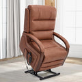 Dual Motor Power Lift Recliner Chair, Lay Flat Recliner, Lift Chair with Massage and Heat, Standing Assistance, Infinite Position Reclining, Living Room Chair (Faux Leather Orange)