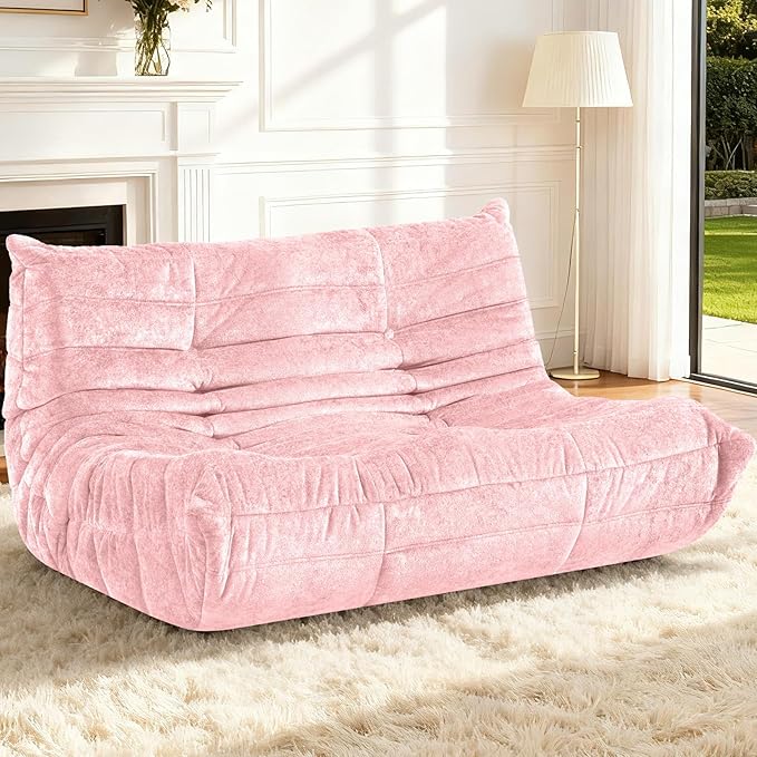 HABUTWAY Bean Bag Chair, Giant Bean Bag Chairs for Adults, 3 Seater Fireside Chair, Lazy Large Floor Bean Bag Sofa for Living Room, Bedroom, Dorm, Office (Pink)