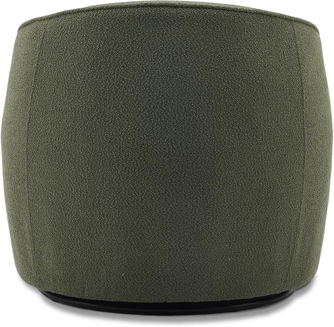 FaFaSoGoodFa Swivel Accent Chair, Modern Upholstered Boucle Barrel Arm Chairs with Pillow for Living Room, 360 Degree Round Swivel Sherpa Armchair with Round Base for Bedroom Club (1, Green)