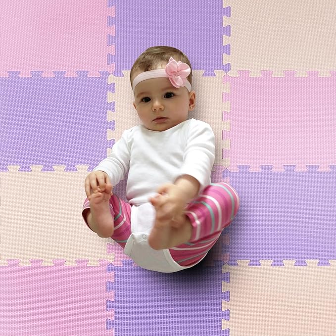 MioTetto Baby Play Mat, Soft Foam Floor Tiles for Kids. Adjustable Interlocking Foam Tiles, Fits with 50x50 Playpen Baby mat for Crawling & Development, Safe & Non-Toxic Playmat for Babies 6-12 Months