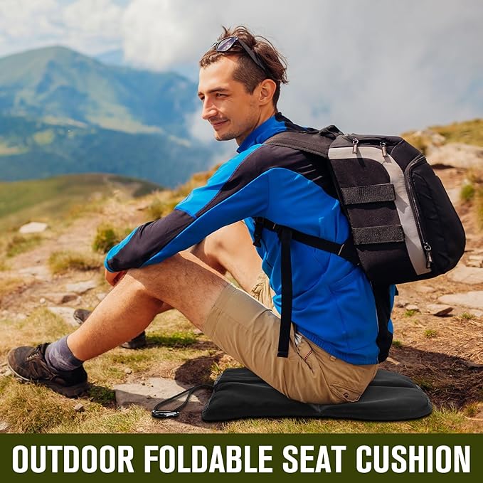 Breling 2 Pack Sitting Pad, Foldable Hunting Seating Cushion for Backpacking Bleacher Cushion with Hook Waterproof Folding Lightweight Pad for Camping Hiking Stadium Outdoor