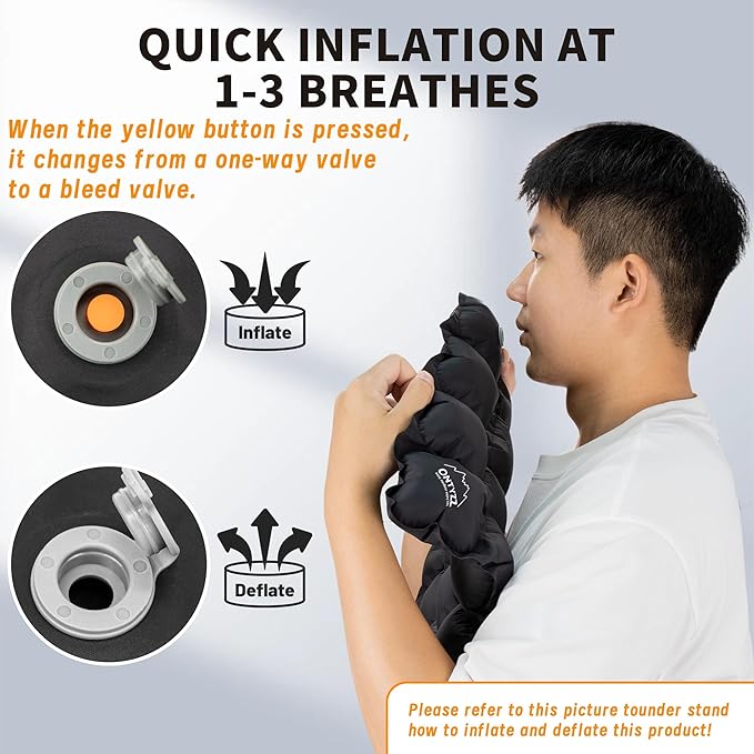 ONTYZZ Inflatable Seat Cushion Lightweight Stadium Seat Pad Travel Air Seat Cushion for Hiking Office Airplane Stadium Car
