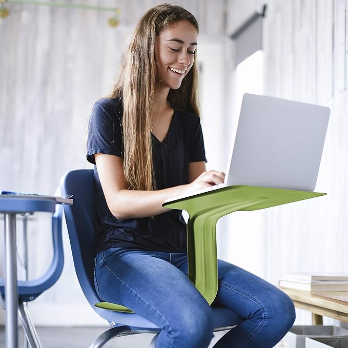 ECR4Kids The Surf Portable Lap Desk with Cushion, Flexible Seating, Green, 10-Piece